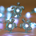 WSgift Sea Turtle Decorative String Lights, 18.7 Ft 40 LED USB Plug-in Silver Copper Wire Beach Theme Fairy Lights for Indoor Outdoor Decoration Projects (Cool White, Remote Control with Timer)