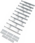 SpaceAid Bamboo Drawer Dividers with Inserts and Labels, Kitchen Adjustable Drawer Organizers, Expandable Organization for Home, Office, Dressers, 10 Dividers with 24 Inserts (17"-22" Gray)