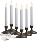 Xodus Plug-in Window Candles, Bright, Dusk to Dawn Sensor, Bronze, 6 Pack