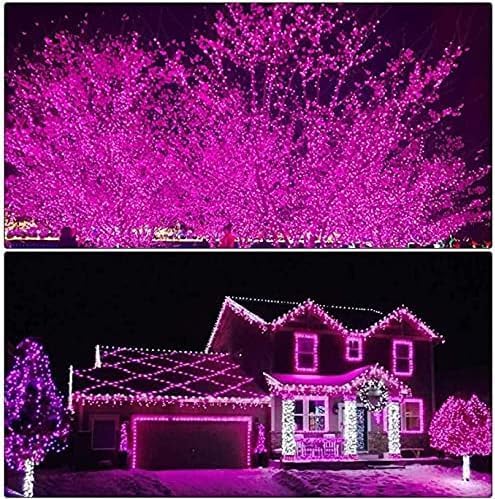 Pink Christmas String Lights, Valentine Day Room Decor, 100 LED
