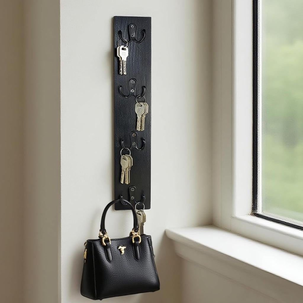 Yohsnor Vertical Key Holder for Wall,Space-Saving Hook Rack for Key,Wallet