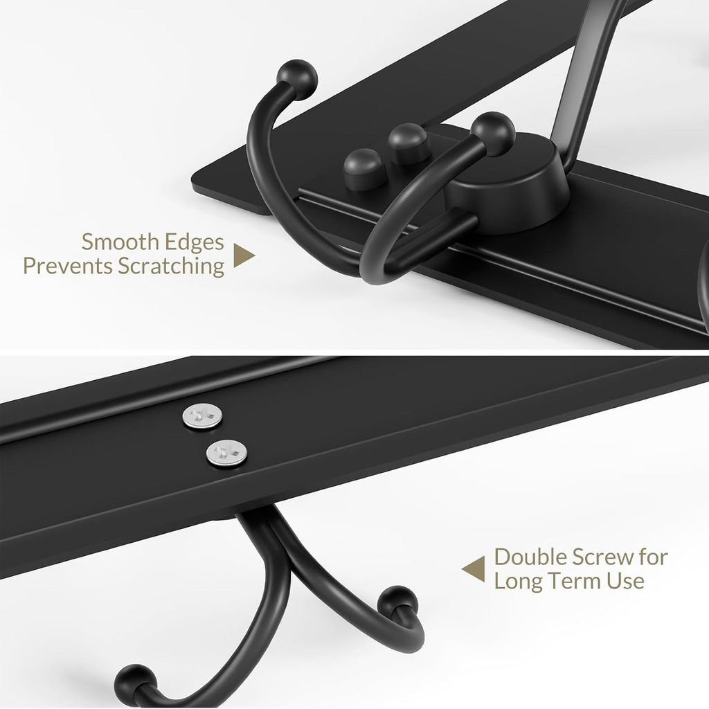 Heavy Duty Over The Door Towel Rack for Bathroom, Black Door Towel Hanger