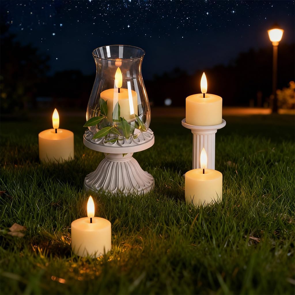 Flameless Rechargeable Tea Lights with Remote Timer - LED Electric Candles Realistic Flickering for Valentines Decor, Wedding Table, Home Decoration 12-Pack (Φ 1-1/2''×H 2'')