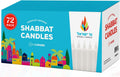 72 Shabbat Candles, 3 Hour White Traditional Shabbos Candle 4 Inch, (72 Pack) Sabbath White Taper Candles