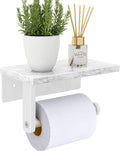 Gypie Toilet Paper Holder with Marble Shelf, Wall Mounted White