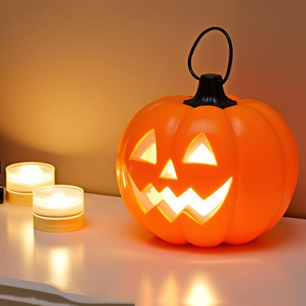 Submersible Halloween Pumpkin Jack-O-Lantern Lights Candles – 20 Pack Battery Operated LED Fake Candles | Mini underwater Led Tealight Accent Lights for Pool Pond Wedding Party Decoration (Warm White)