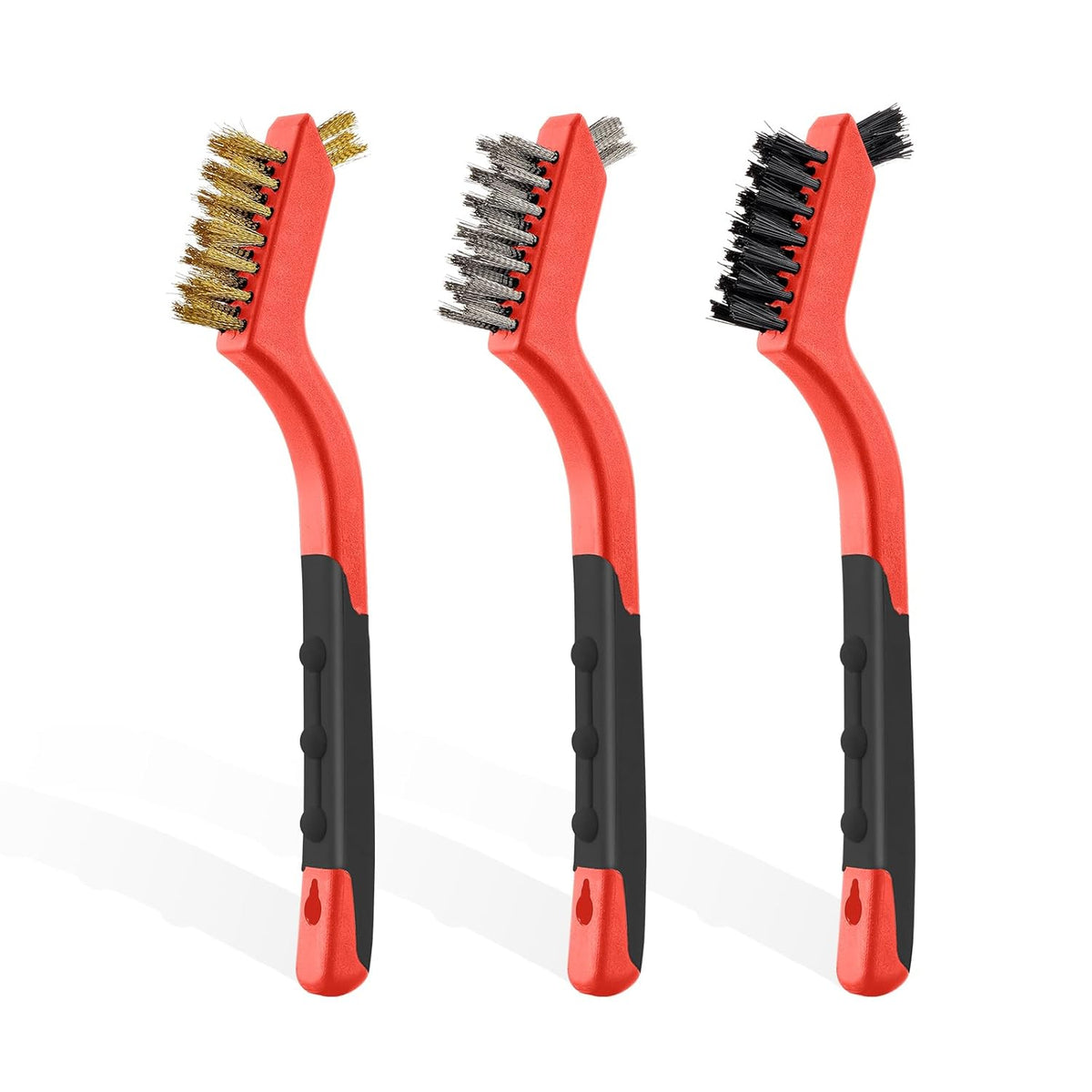 MAXMAN Wire Brush Set 3Pcs, Small Scratch Brush, Rust Scrub Detailing
