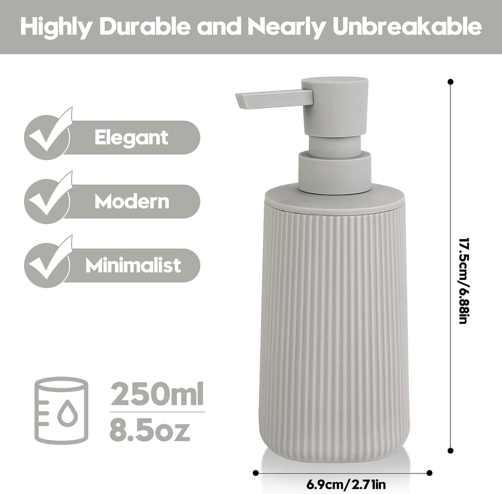 YAUKPH Small Soap Dispenser for Bathroom and Kitchen Matte Beige