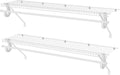 PROWORX Closet Shelves Wall Mounted with Hanging Rod, 2 Pack 4 ft x 12 in White Wire Shelving Kit, Metal Wall Shelf Organizer for Home, Pantry, Laundry Room Storage