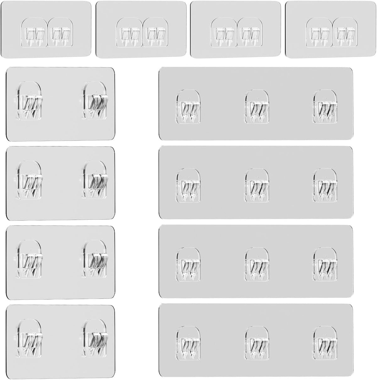 12 Pack Shower Caddy Adhesive Replacement, Shower Adhesive Strips, Strong Adhesive Hooks, Waterproof Sticker, No Drilling, for Bathroom Shelf and Kitchen Racks