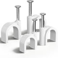 400 Pcs Cable Clips Nail in, Cord Clips Ethernet Cables 4/6/8/10mm White