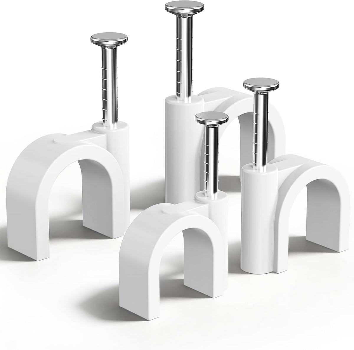 400 Pcs Cable Clips Nail in, Cord Clips Ethernet Cables 4/6/8/10mm White