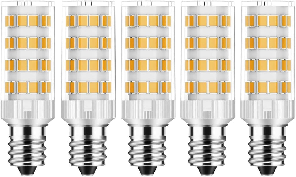 Salt Lamp Bulbs E12 T20 C7 5W 110V 2700K Warm White Light 500lm for Himalayan Salt Lamps & C7 Replacement Bulbs, Dimmable,Night Lights - 5Pack (5)