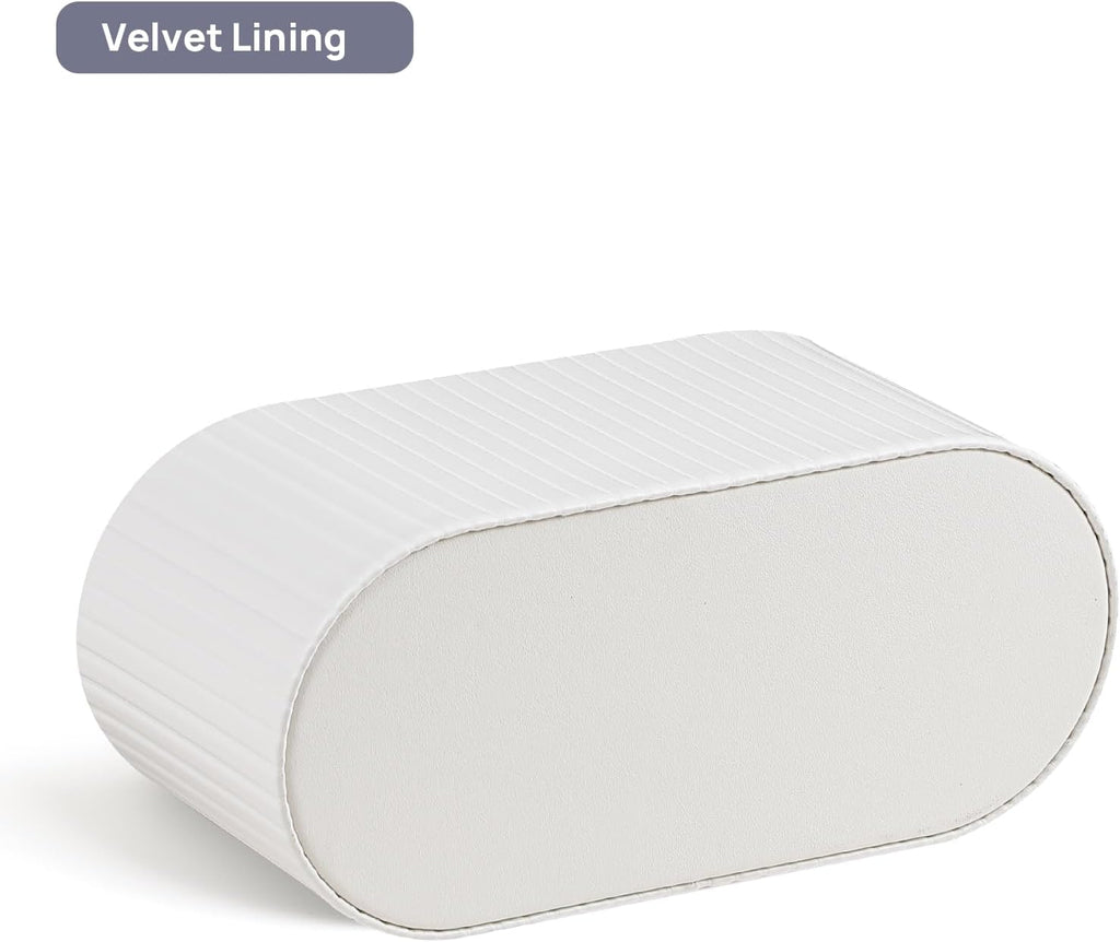Oval Pen Holder for Desk, Remote Control Holder, Ivory