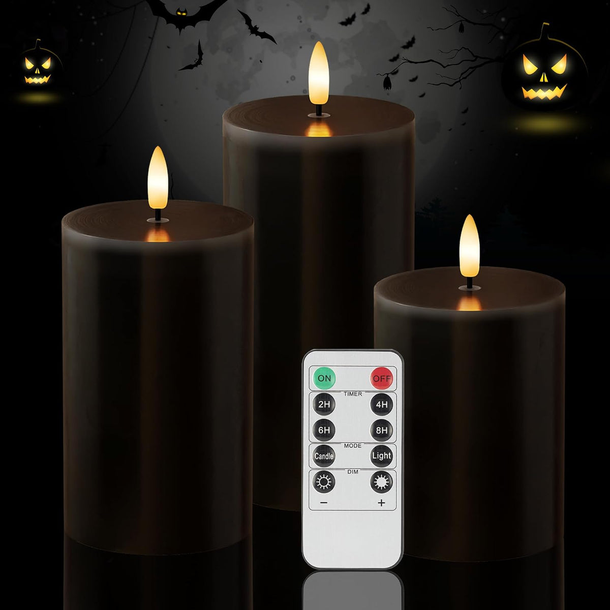 Halloween Flameless Candles with Remote, Battery Operated Candles