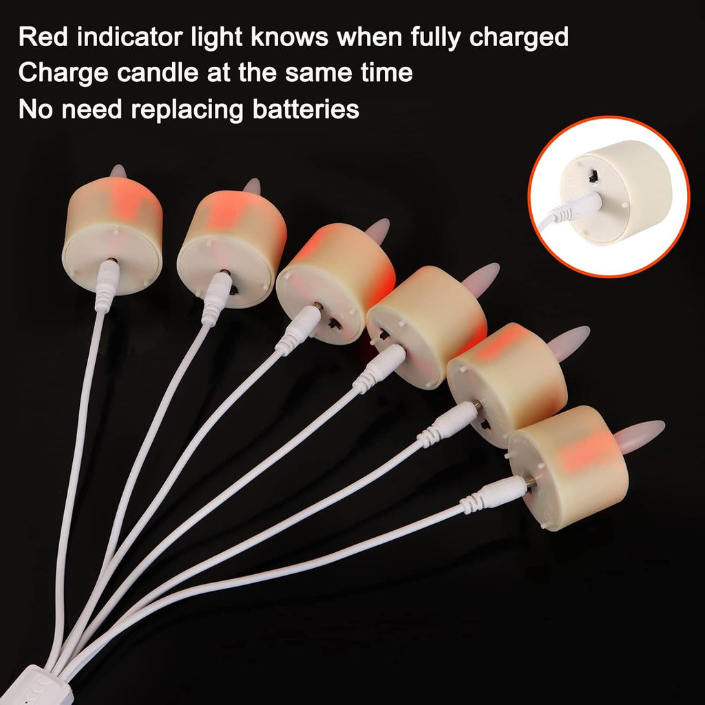 Rechargeable Flameless Tea Lights Candles, Flickering, Remote Timer 12-Pack