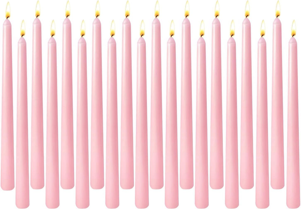 Baby Pink Elegant Taper Candles for Romantic Home Décor and Events