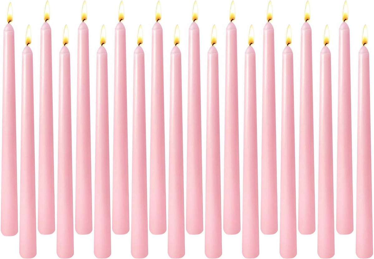 Baby Pink Elegant Taper Candles for Romantic Home Décor and Events
