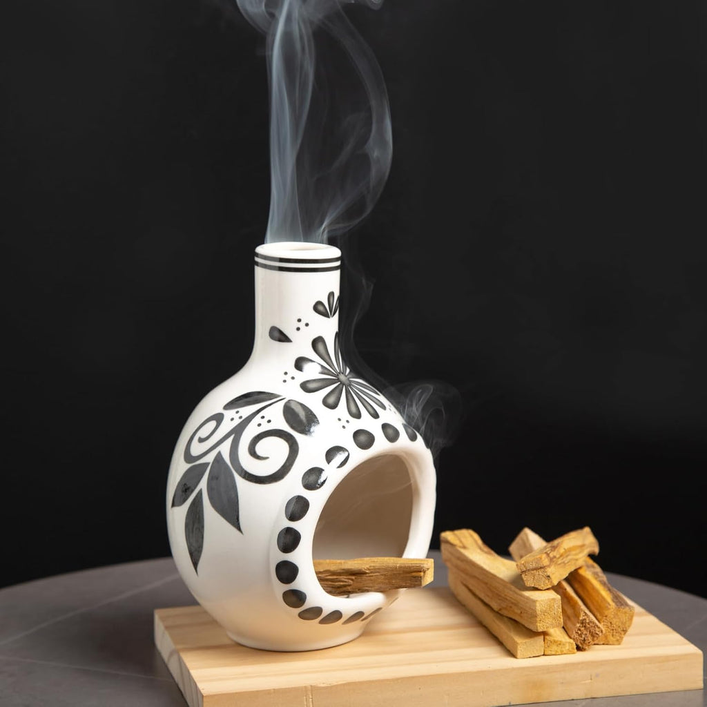 MOUGIGI Palo Santo Holder, Mini Chimney Incense Bowl for Sage & Cones