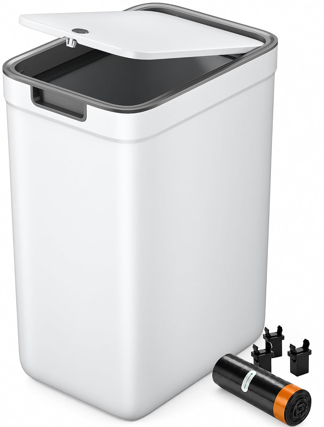 Small Bathroom Trash Can with Lid, Dog Proof, 3.6 Gal
