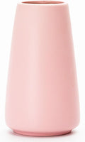 Simple Boho Ceramic Flower Vase for Home Decor (Solid Pink,Small)