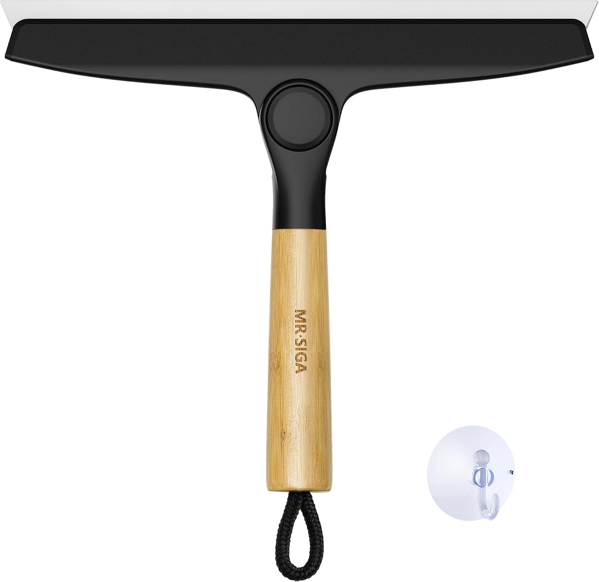 MR.SIGA Silicone Squeegee for Shower Door, Mirror, Glass, 10 inch, Black