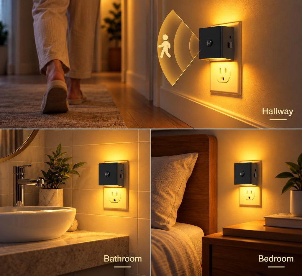 L LOHAS LED Plug in Night Light with Motion Sensor and Dusk to Dawn Sensor