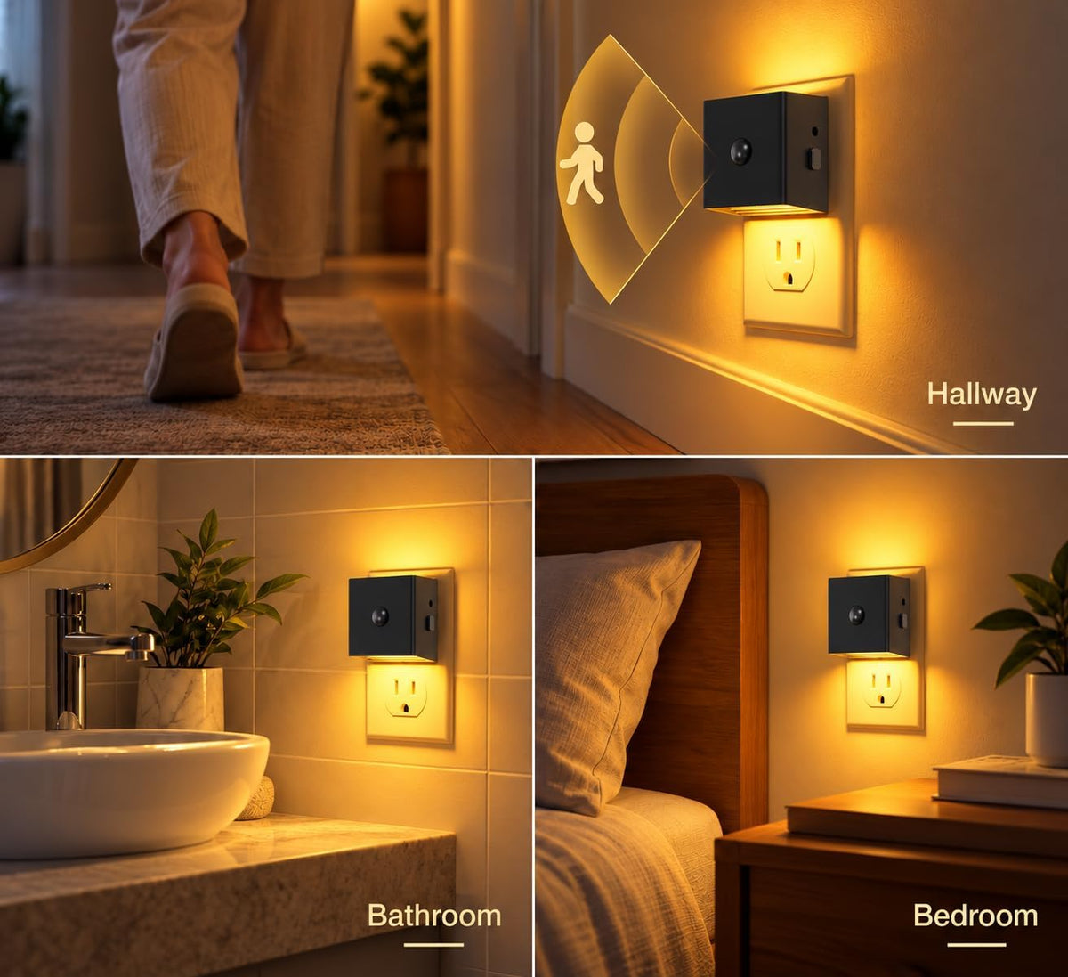 L LOHAS LED Plug in Night Light with Motion Sensor and Dusk to Dawn Sensor