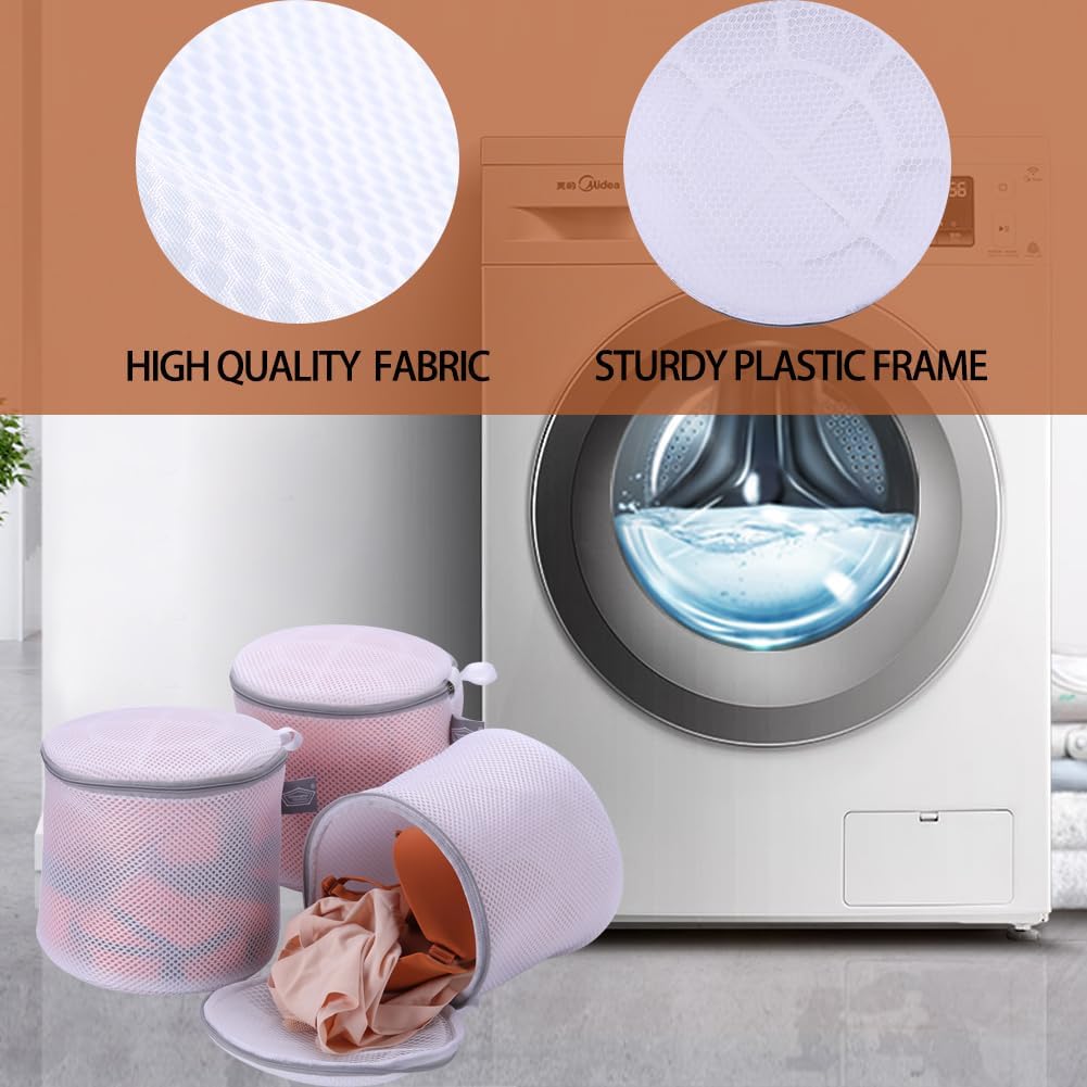 Large Bra Washing Bag for Laundry, Lingerie Bags for Washing Bras, 8", 3Pcs