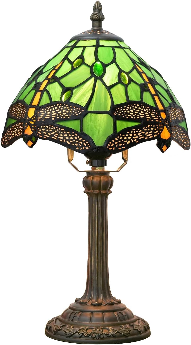 Tiffany Lamp Stained Glass Table Lamp Dragonfly Style Small Bedside Lamp Living Room Dining Room Reading Office Decoration Desk Lamp Home Decoration Creative Gift