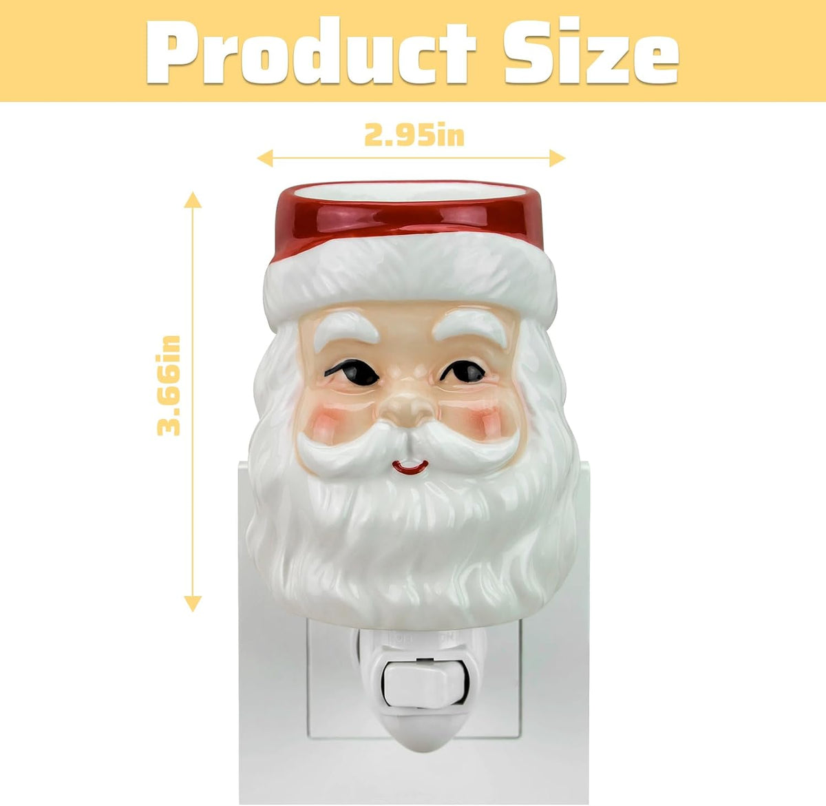 STAR MOON Christmas Wax Melt Warmer, Santa Claus Plug in Wax Warmer, Scentsy Warmer for Fragrance Oil, Night Light Wax Burner Decoration with Two Bulbs