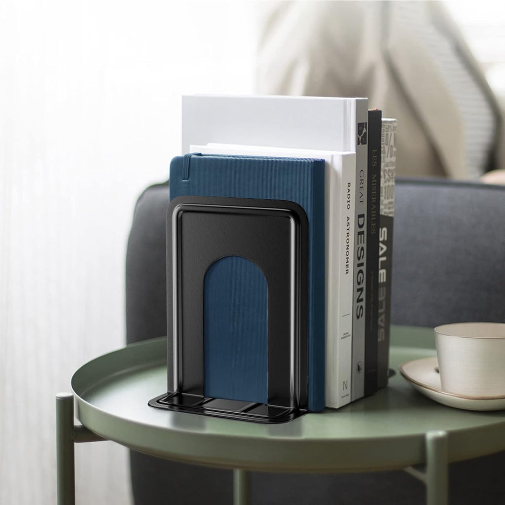MaxGear Matte Painted Book Ends, Heavy Duty and Sturdy Bookends for Shelves