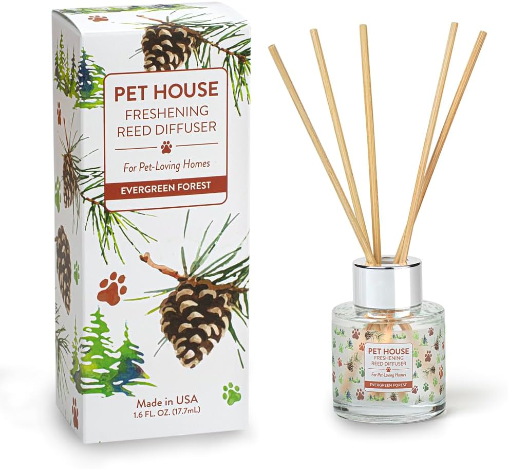 Evergreen Forest Home Freshening Reed Diffuser Set Pet House