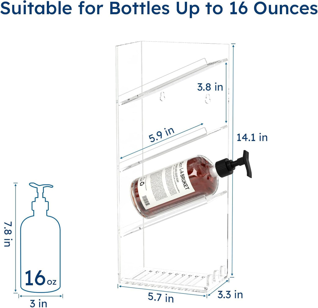 AITEE Acrylic Bathroom Organizer Caddy Shampoo Holder Right Inclined