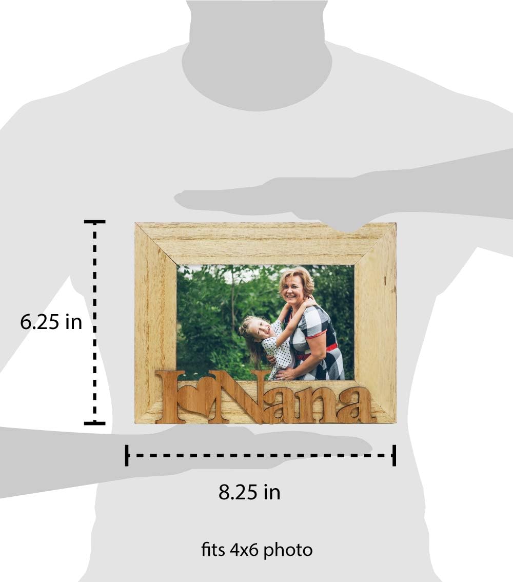 Isaac Jacobs 4x6 Natural Wood Sentiments “I Love Nana Picture Frame