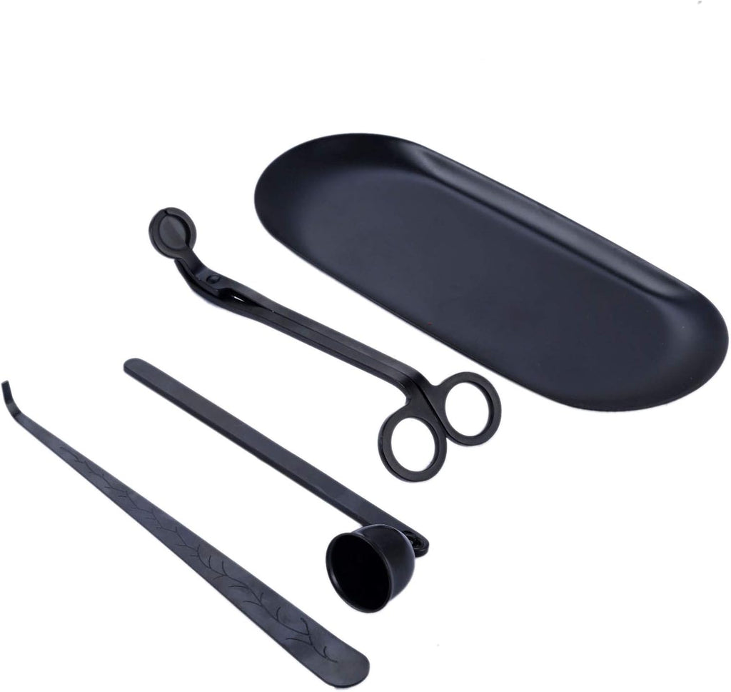 4-in-1 Stainless Steel Candle Care Kit for Candle Lovers, Black