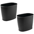 iDesign Slim Plastic Bathroom Trash Can, 2-Pack, Black