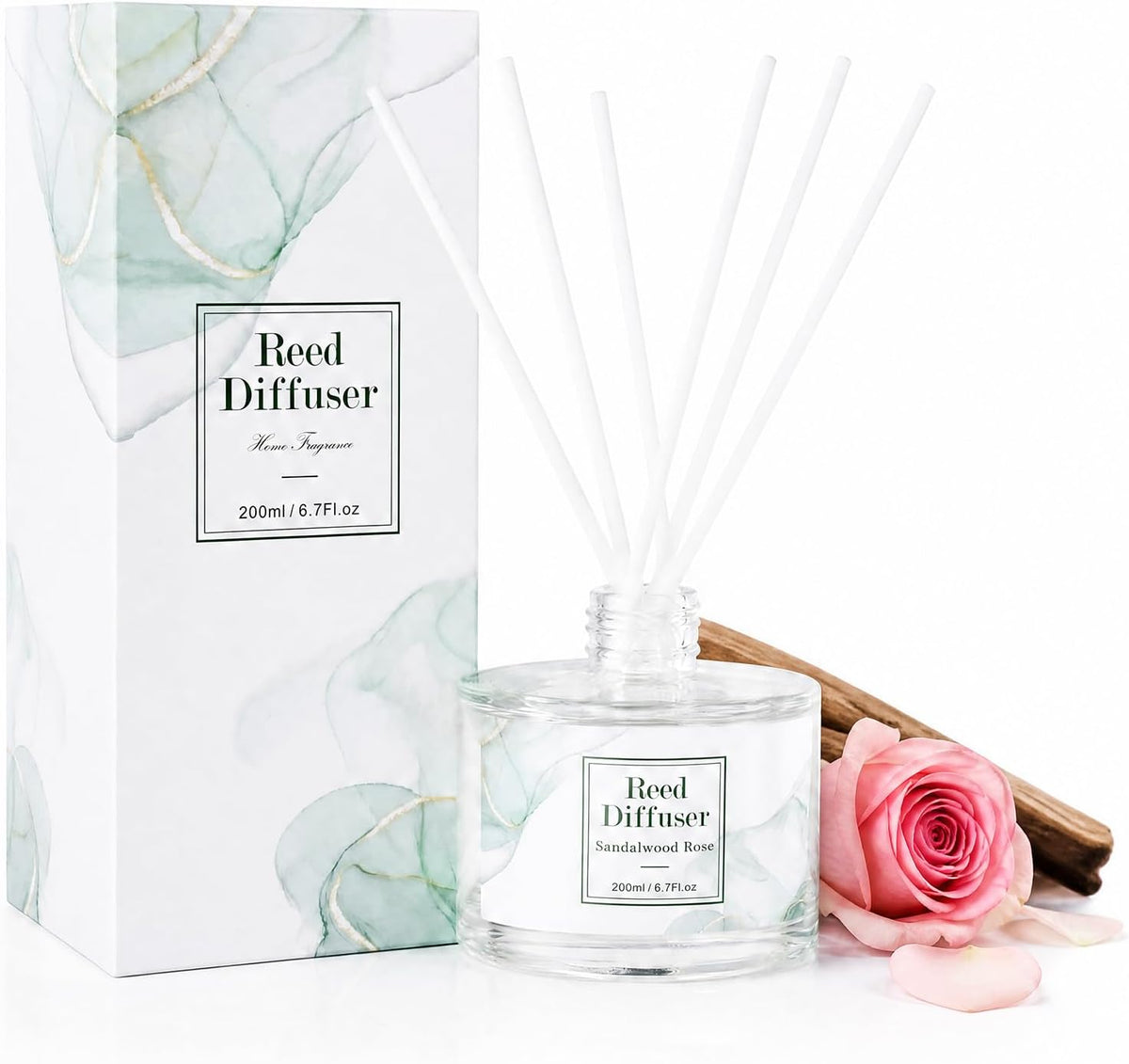 Reed Diffuser Set, Sandalwood Rose, 6.7 Fl Oz, Home Fragrance