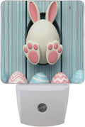 Vdsrup Funny Easter Rabbit Night Light Set of 2 Cute Eggs Bunny Plug-in LED Nightlights Auto Dusk-to-Dawn Sensor Lamp for Bedroom Bathroom Kitchen Hallway Stairs