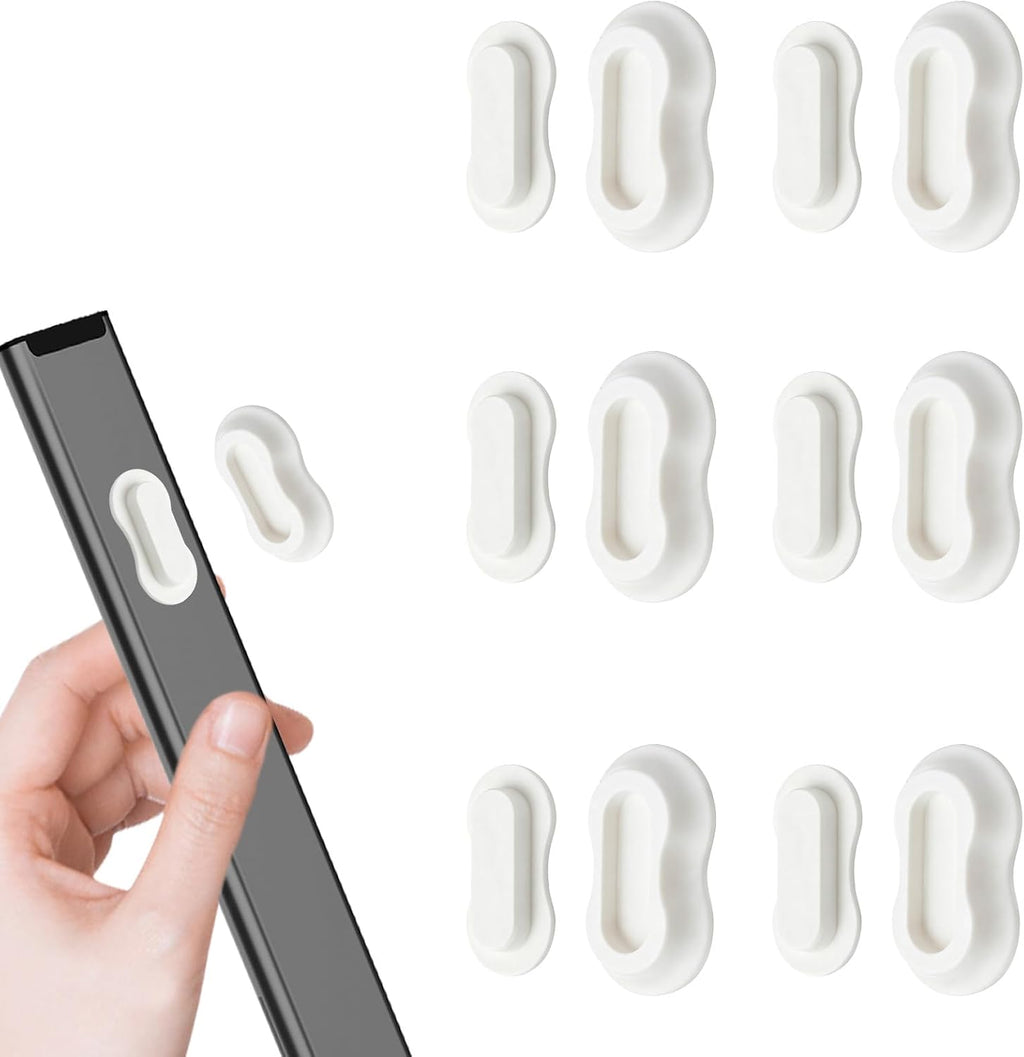 6pcs Magnetic Remote Control Holder, No Drill Wall Mount Silicone TV Remote Holder Self-Adhesive Universal Organizer Storage for Air Conditioner Fan Media AC RV Accessories (White)