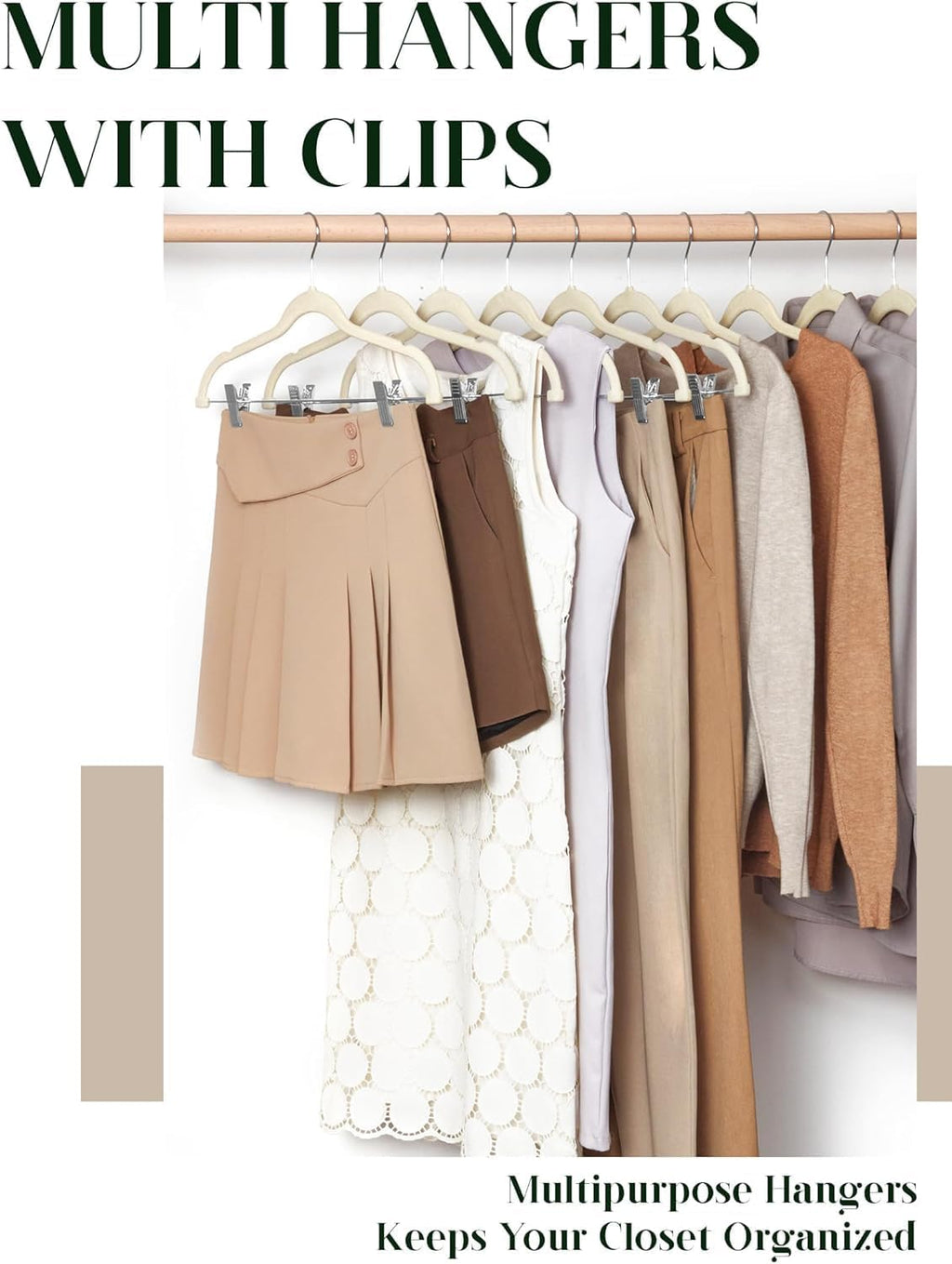 Cozymood Velvet Skirt Hangers 72 Pack Thin Velvet Hanger with Clips