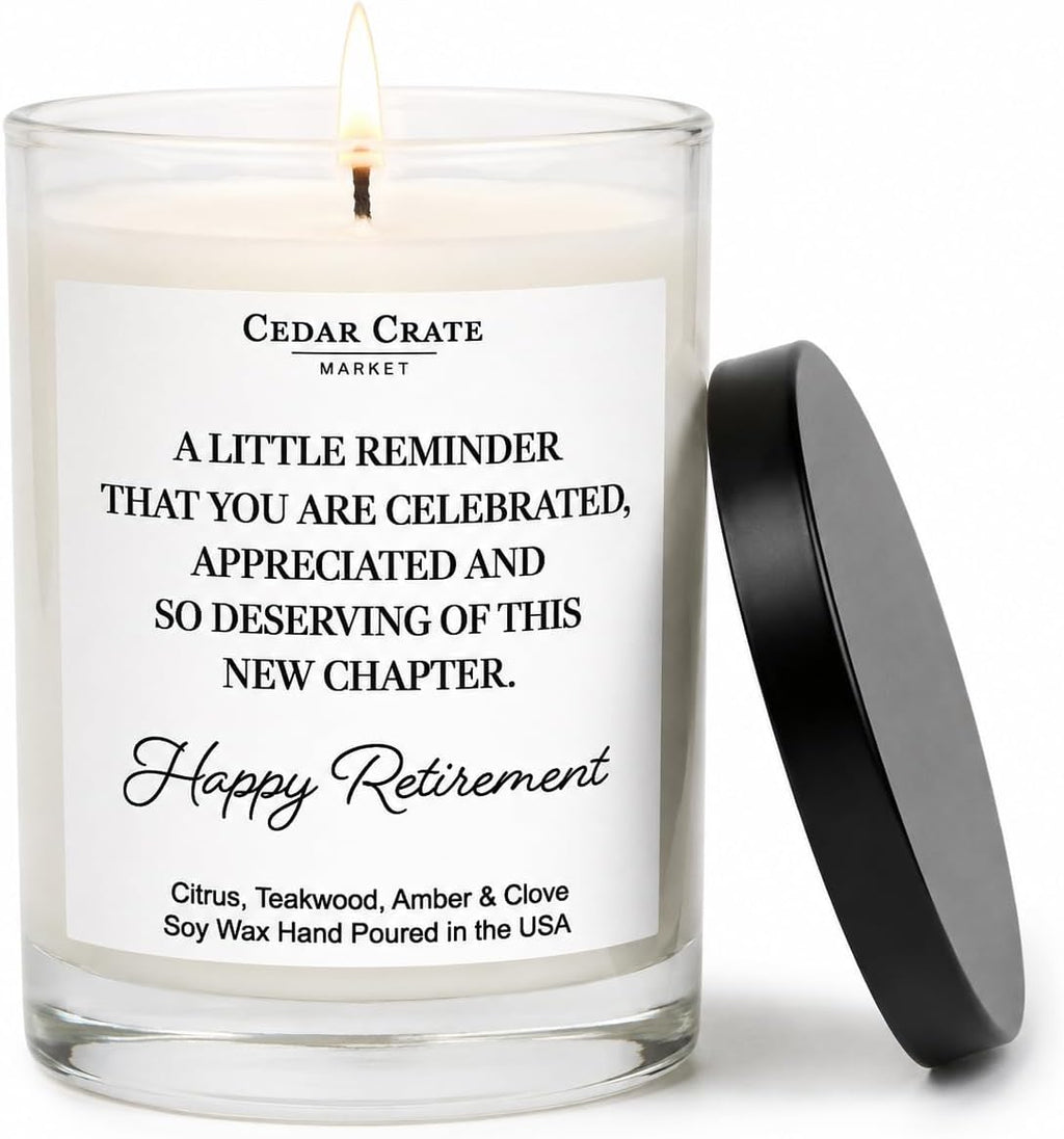 2026 Retirement Gifts for Women - Thoughtful Heartfelt Happy Retirement Candle, You are Celebrated, 13.5oz USA Made Soy Wax | 60+ Hrs