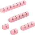 TviewSmart Cord Organizer for Desk, 5 Pack Cord Holders, Cable Clips, Pink