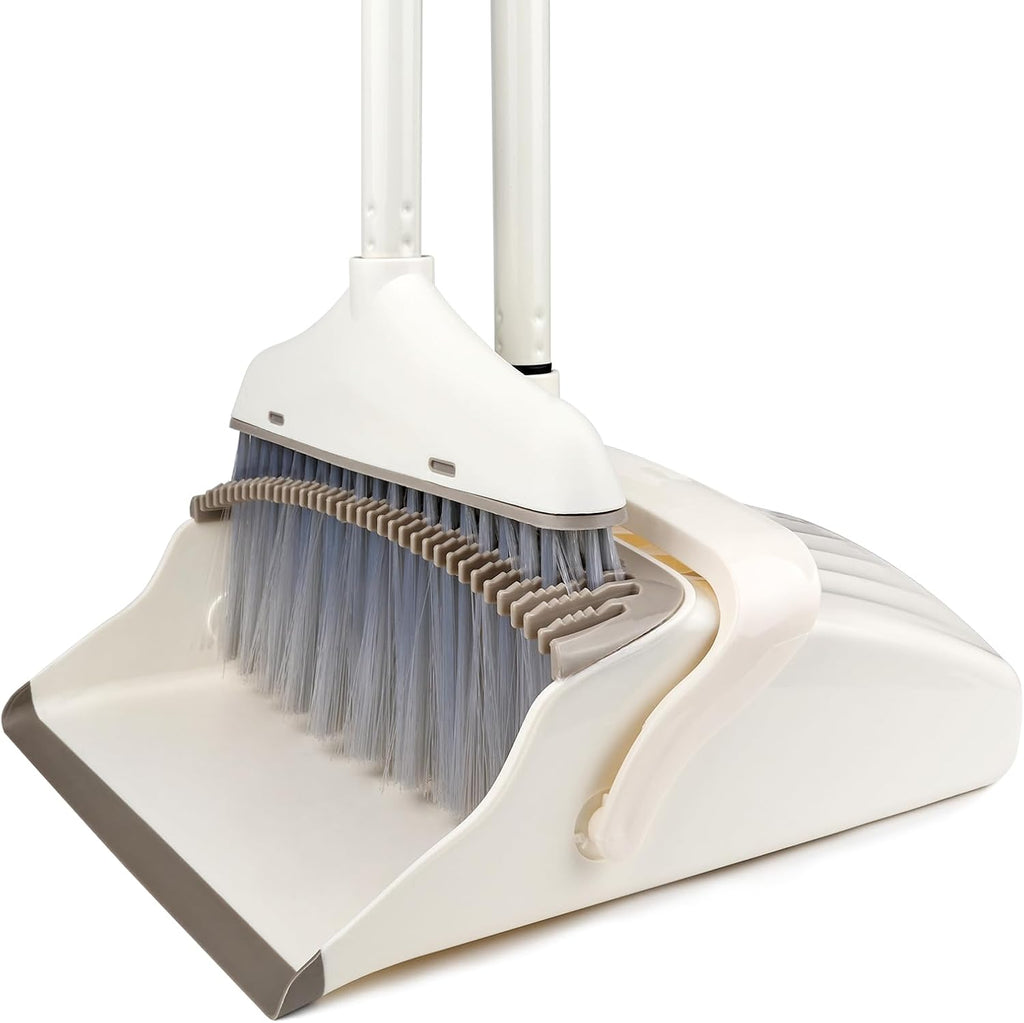Broom with Dustpan Combo Set for Clean - Broom and Dustpan Set, 61" Broom and Dust Pan with Long Handle, Dust Pan and Broom Set, Broom with Dustpan Set Suitable for Home, Kitchen, Office, Salon, etc.