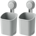 LEVERLOC Powerful Suction Cup Toothbrush Holders for Bathroom 2Pack, Gray