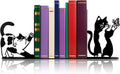 Cute Cat Bookends Metal Black Cat Book Ends for Shelves Bookshelf Decorative Accessories Home Office Desk Bookshelf Decor Cat Lover Gifts for Women