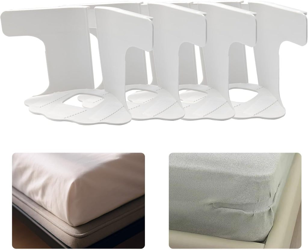 Sheet Holders 4PCS,No Damage Mattress,Keep Sheets Firm and Tight,Non-Slip Design with Lock Strips,Easy Installation,Fits All Mattress Sheets
