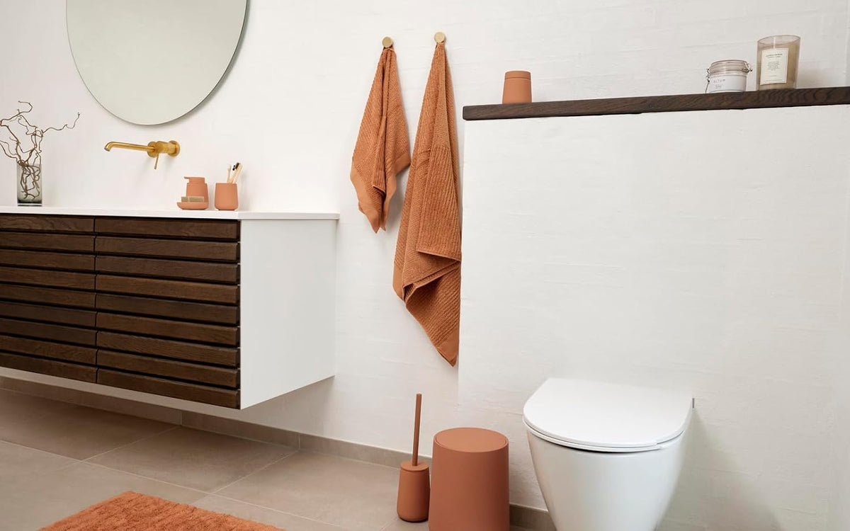 Zone Denmark Nova One Ceramic Toilet Brush with Brush Holder, Soft Touch Coating, Diameter 10.3 cm, Height 37 cm, Mandarin