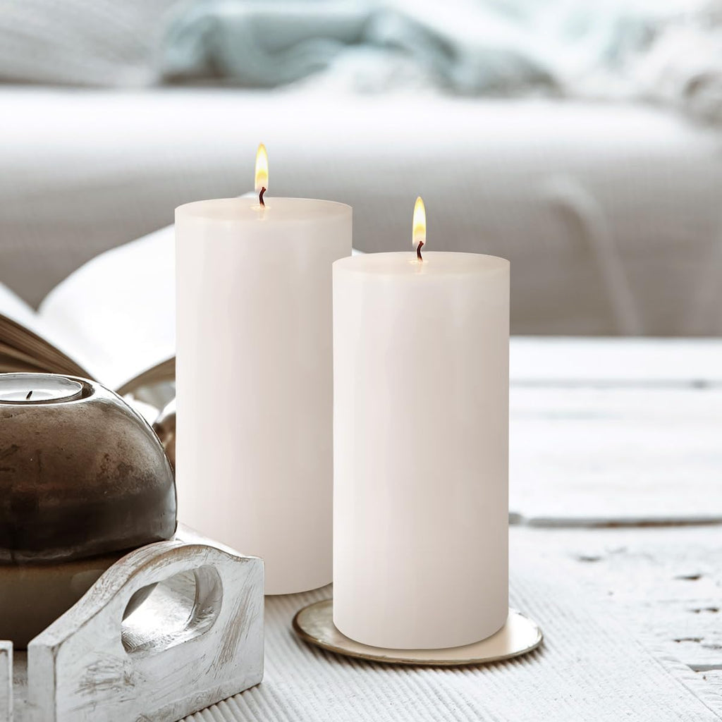 3 Pack 2.8 x 6 Hand Poured White Dripless Pillar Candles, 150 Hours Long Burning, Soy Candles, Non-Toxic, Unscented, Smokeless, for Power Outages & Emergency