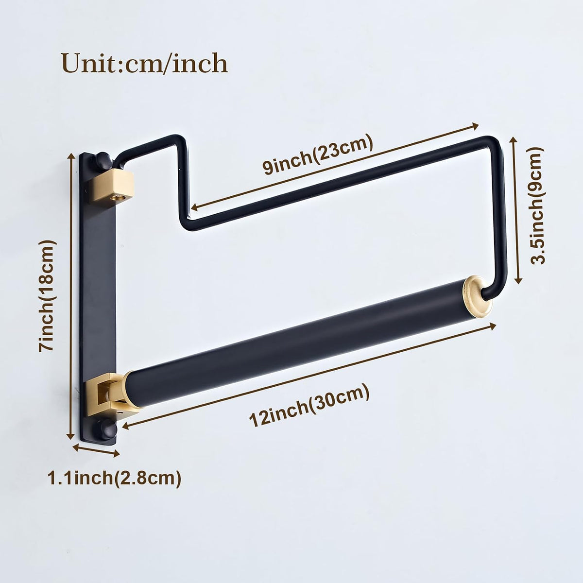 Folding Clothes Hanger Drying Rack Black Wall-Mounted Clothes Organizer for Laundry Room Closet Storage